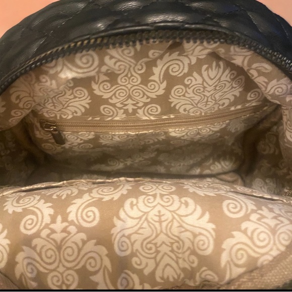 Black Mini Quilted Backpack - Picture 4 of 6
